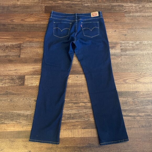 Levi's Jeans 314 Shaping Straight Dark Blue Wash Denim Size W33 L32 Like New - Picture 2 of 12